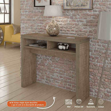 Arrimo Dunas Canela 100 cm con Entrepaño - Mesas | Bylmo