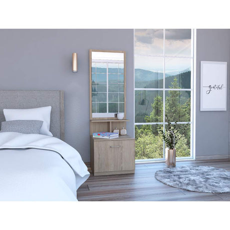 Cómoda San Martin Rovere 54 cm con Espejo y Un Cajón - Mesas de Noche | Bylmo