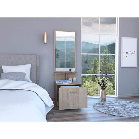 Cómoda San Martin Rovere 54 cm con Espejo y Un Cajón - Mesas de Noche | Bylmo