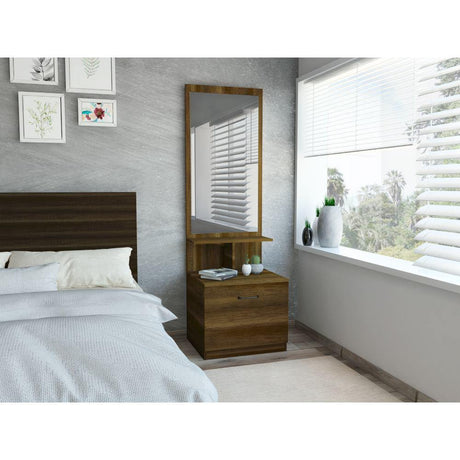 Cómoda San Martin Rovere 54 cm con Espejo y Un Cajón - Mesas de Noche | Bylmo