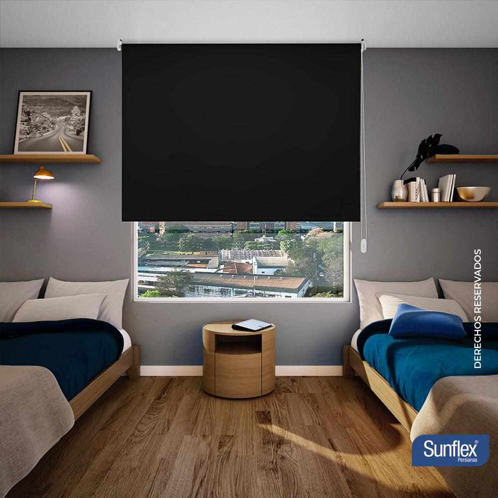 Persiana Blackout Negro 200x180cm Fondo Entero Enrollable - Cortinas | Bylmo
