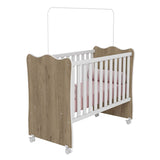 Cuna Rosario Miel y Blanco 134x97.8cm para Colchón Infantil 60 X 130 Cm con Cabecero - Camas y Cabeceros | Bylmo