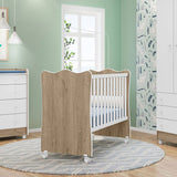 Cuna Rosario Miel y Blanco 134x97.8cm para Colchón Infantil 60 X 130 Cm con Cabecero - Camas y Cabeceros | Bylmo