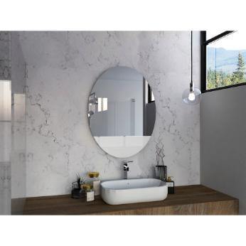 Espejo de Baño Ferrara Plateado 61.8x80cm Ovalado con Biselado - Espejos de Baño | Bylmo