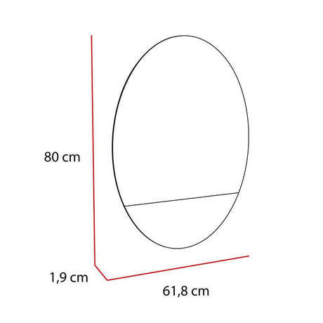 Espejo de Baño Ferrara Plateado 61.8x80cm Ovalado con Biselado - Espejos de Baño | Bylmo