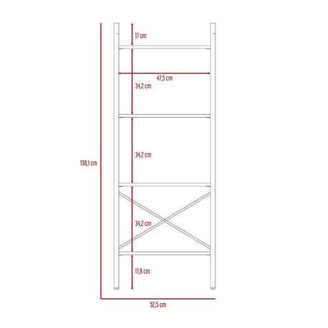 Biblioteca escalera Ferrato Duna 138.1x52.5cm con Cuatro Compartimientos - Bibliotecas | Bylmo