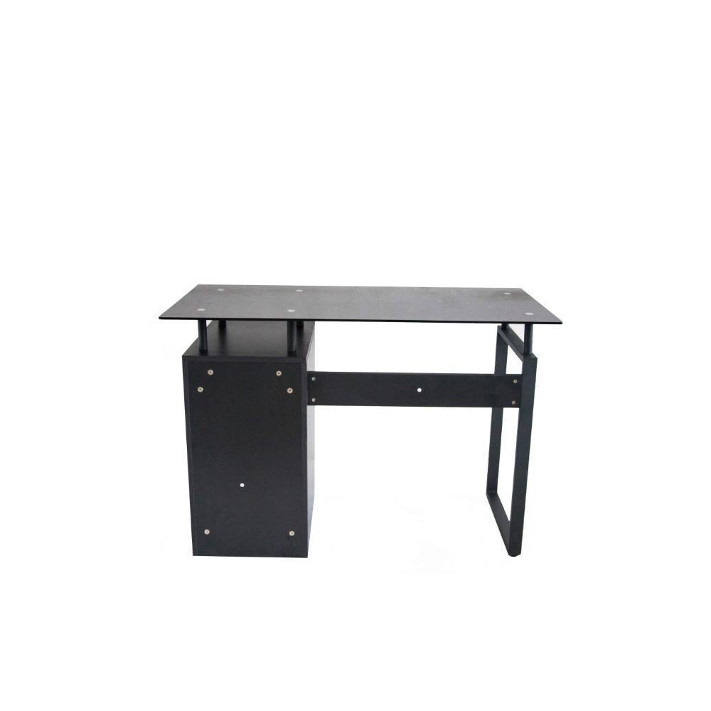 Escritorio Millau Negro 110 cm con Cajón y Entrepaños - Escritorios y Archivadores | Bylmo