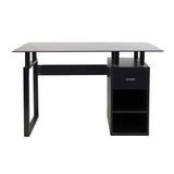 Escritorio Millau Negro 110 cm con Cajón y Entrepaños - Escritorios y Archivadores | Bylmo