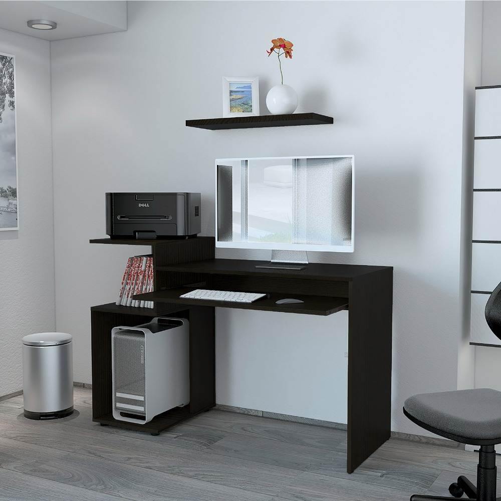 Escritorio Atlanter Wengue 120 cm con Entrepaños - Escritorios y Archivadores | Bylmo