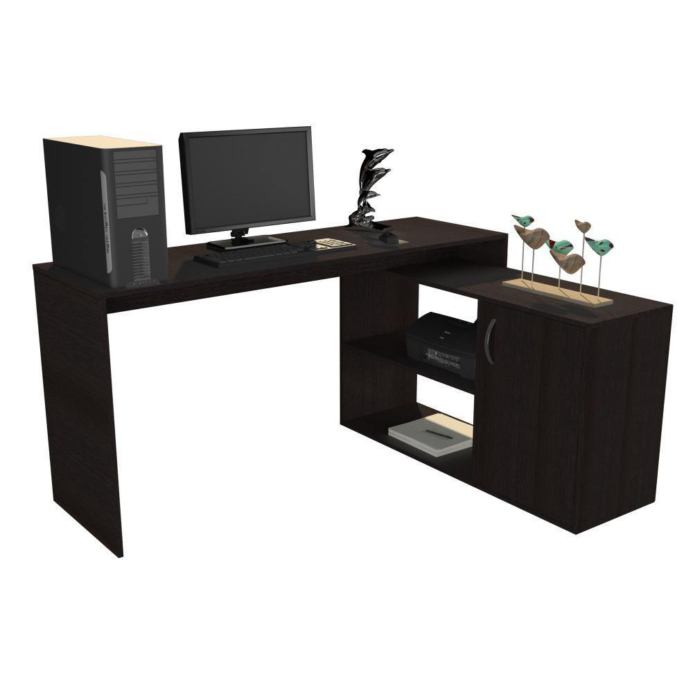 Escritorio en L Axis Wengue 151.5x76.5cm sin Cajones y con Organizador de Libros - Escritorios y Archivadores | Bylmo