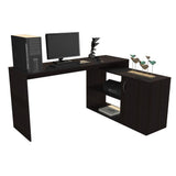 Escritorio en L Axis Wengue 151.5x76.5cm sin Cajones y con Organizador de Libros - Escritorios y Archivadores | Bylmo