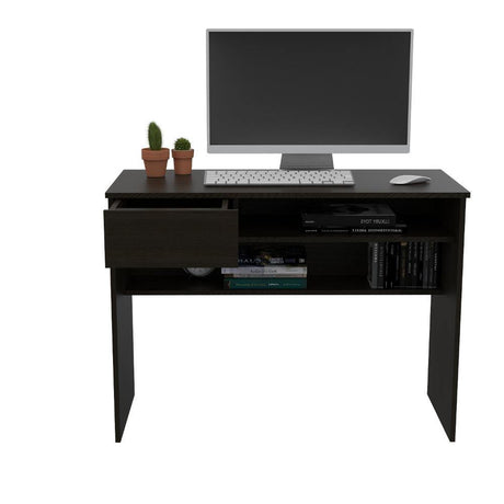 Escritorio Hungría Wengue 100 cm con Cajón y Entrepaños - Escritorios y Archivadores | Bylmo