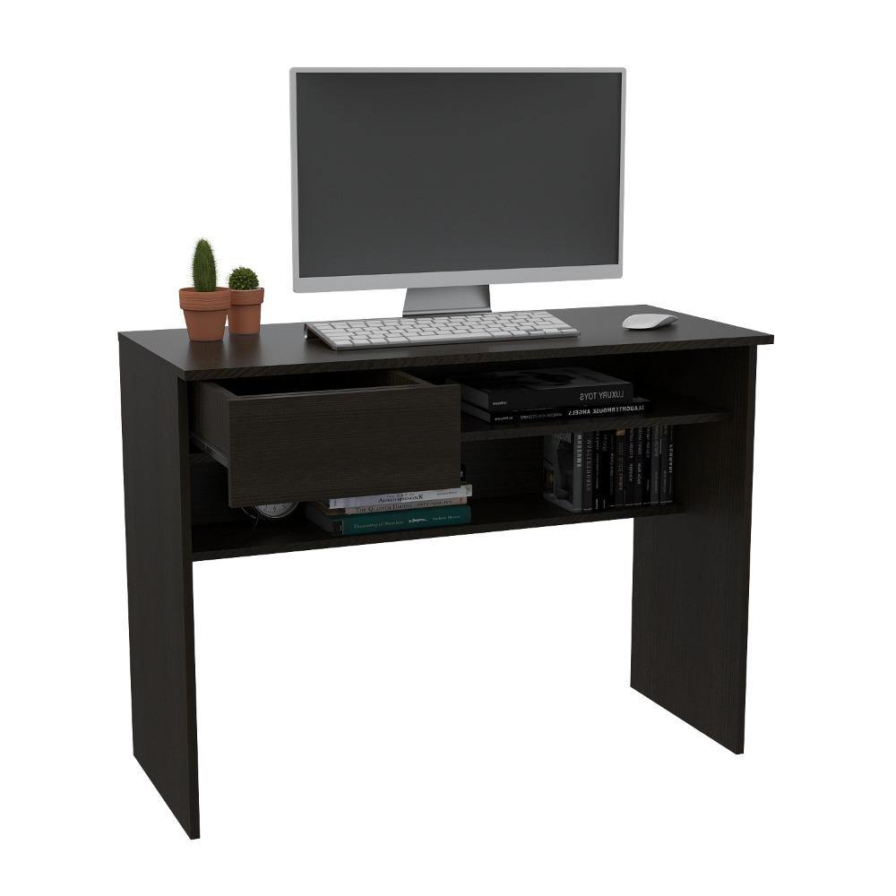 Escritorio Hungría Wengue 100 cm con Cajón y Entrepaños - Escritorios y Archivadores | Bylmo