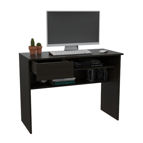 Escritorio Hungría Wengue 100 cm con Cajón y Entrepaños - Escritorios y Archivadores | Bylmo
