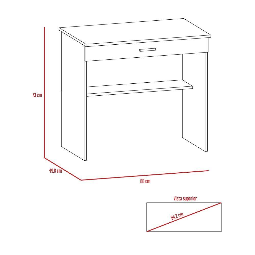 Escritorio 80C Wengue 80x73cm Con Un Cajón y con Organizador de Libros - Escritorios y Archivadores | Bylmo