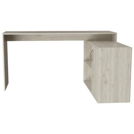 Escritorio en L Axis Ceniza 151x76.5cm sin Cajones y con Organizador de Libros - Escritorios y Archivadores | Bylmo