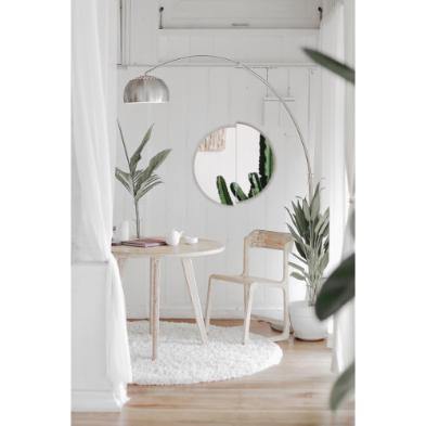 Espejo de Baño Rimini Plateado 60x60cm Redondo con Biselado - Espejos de Baño | Bylmo