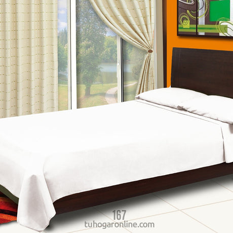 Juego de Sabanas Blanco Sencillo 100 X 190 Cm de Fondo Entero con 180 Hilos - Ropa de Cama | Bylmo