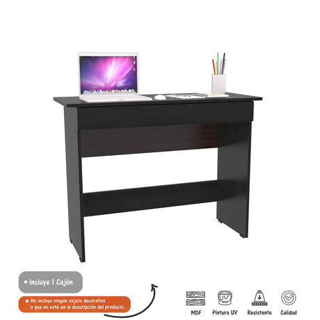 Escritorio Cien 76 Wengue 100x76.9cm Con Un Cajón - Escritorios | Bylmo
