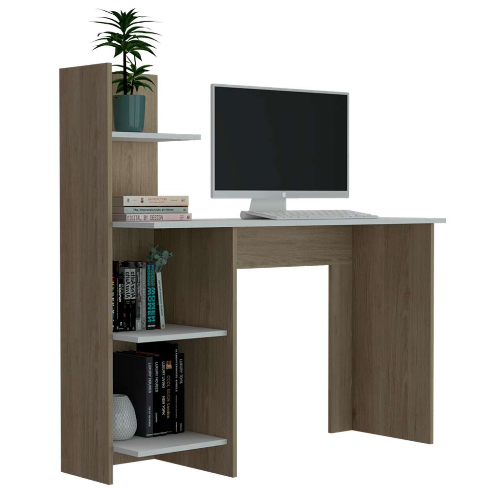 Escritorio Vilna Blanco 120 cm con Biblioteca - Escritorios y Archivadores | Bylmo