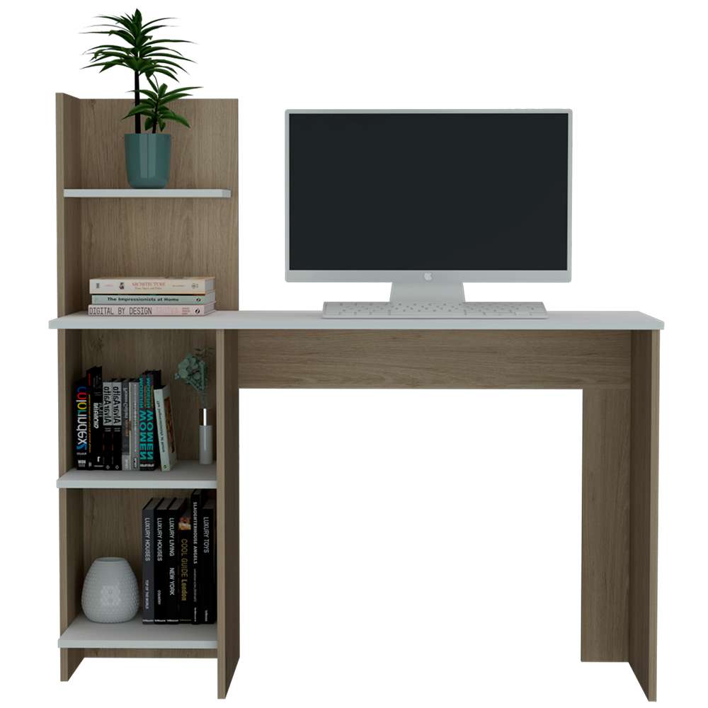 Escritorio Vilna Blanco 120 cm con Biblioteca - Escritorios y Archivadores | Bylmo