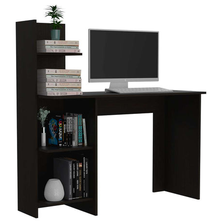 Escritorio Vilna Wengue 120x120.6cm sin Cajones y con Organizador de Libros - Escritorios y Archivadores | Bylmo