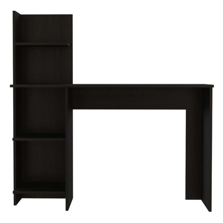 Escritorio Vilna Wengue 120x120.6cm sin Cajones y con Organizador de Libros - Escritorios y Archivadores | Bylmo