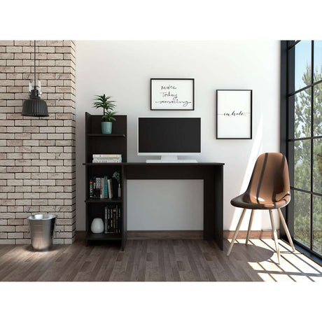Escritorio Vilna Wengue 120x120.6cm sin Cajones y con Organizador de Libros - Escritorios y Archivadores | Bylmo