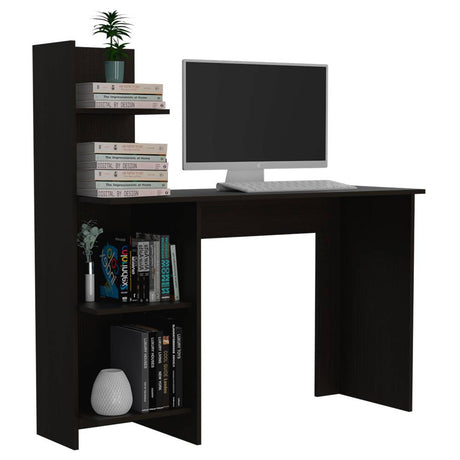 Escritorio Vlina Z Wengue 120x120.6cm sin Cajones y con Organizador de Libros - Escritorios y Archivadores | Bylmo