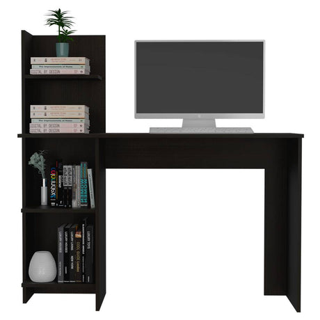 Escritorio Vlina Z Wengue 120x120.6cm sin Cajones y con Organizador de Libros - Escritorios y Archivadores | Bylmo