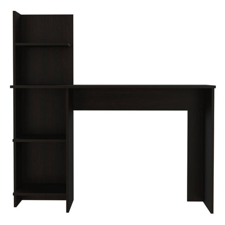 Escritorio Vlina Z Wengue 120x120.6cm sin Cajones y con Organizador de Libros - Escritorios y Archivadores | Bylmo