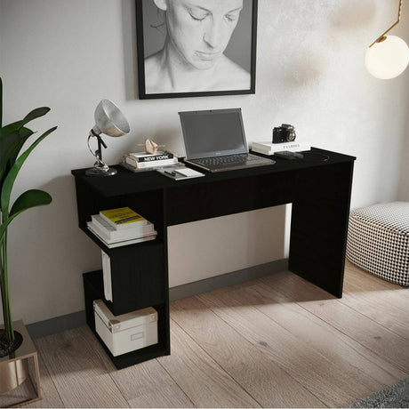 Escritorio Buriti Wengue 120.9x73cm sin Cajones y con Organizador de Libros - Escritorios | Bylmo