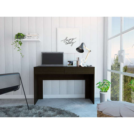 Escritorio Acre Wengue 120.2x75.6cm Con Dos Cajones - Escritorios y Archivadores | Bylmo
