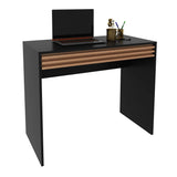 Escritorio Asunción Negro y Almendra 90x74.5cm Con Un Cajón - Escritorios y Archivadores | Bylmo