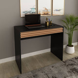 Escritorio Asunción Negro y Almendra 90x74.5cm Con Un Cajón - Escritorios y Archivadores | Bylmo