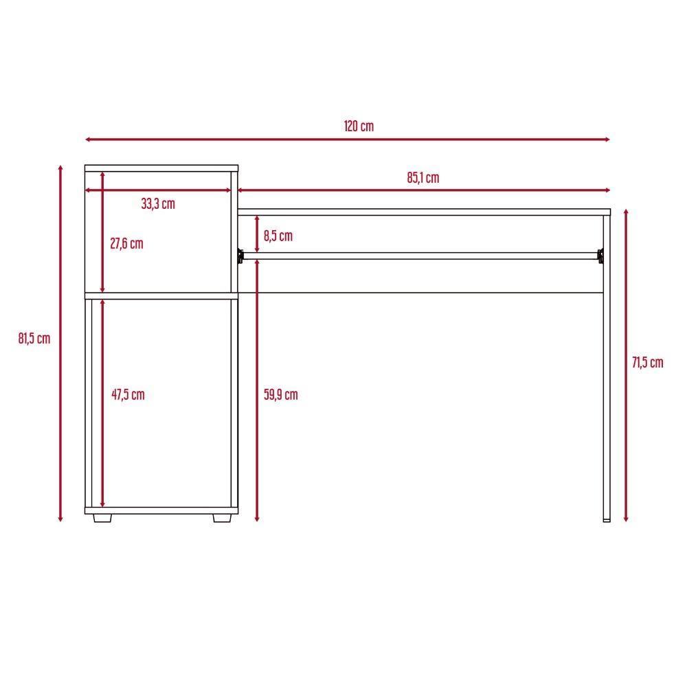 Escritorio Atlanter Rovere 120 cm con Entrepaños - Escritorios y Archivadores | Bylmo