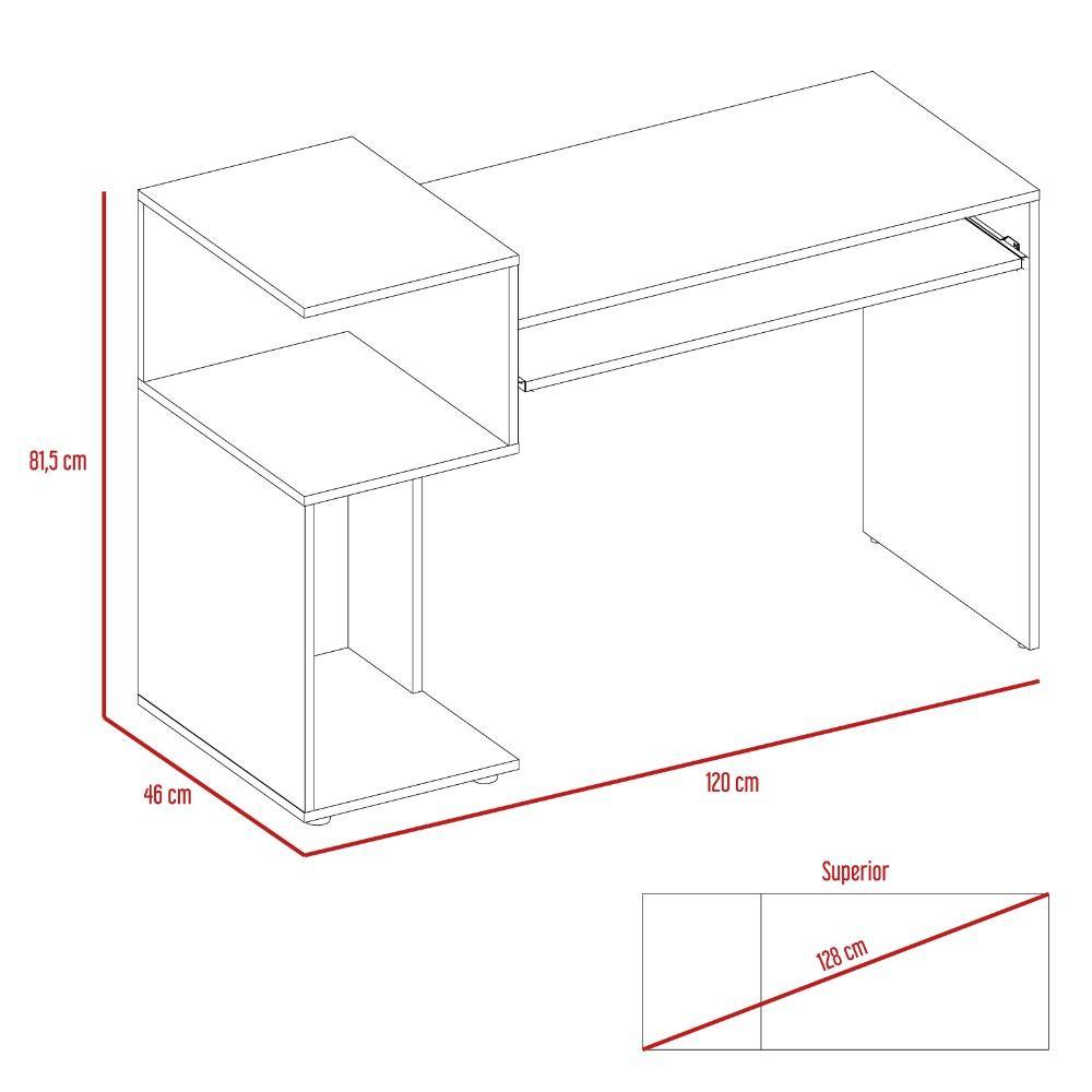 Escritorio Atlanter Rovere 120 cm con Entrepaños - Escritorios y Archivadores | Bylmo