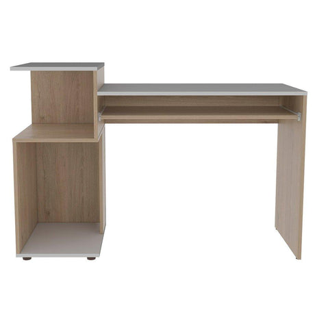 Escritorio Atlanter Rovere y Blanco 120x81.5cm sin Cajones y con Organizador de Libros - Escritorios y Archivadores | Bylmo