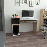 Escritorio Atlanter Rovere y Blanco 120x81.5cm sin Cajones y con Organizador de Libros - Escritorios y Archivadores | Bylmo