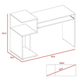 Escritorio Atlanter Rovere y Blanco 120x81.5cm sin Cajones y con Organizador de Libros - Escritorios y Archivadores | Bylmo