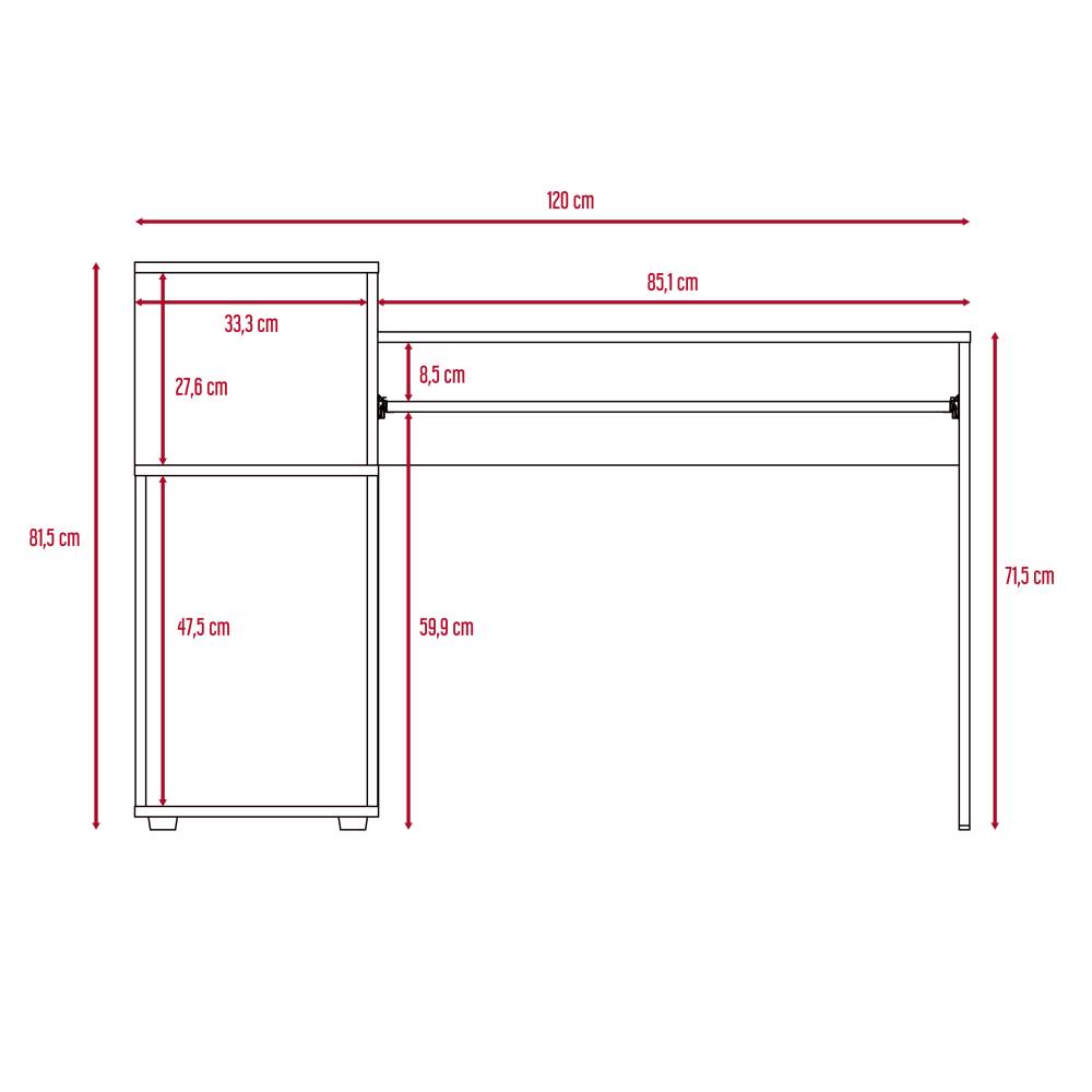 Escritorio Balmoral Wengue 120 cm con Entrepaños - Escritorios y Archivadores | Bylmo