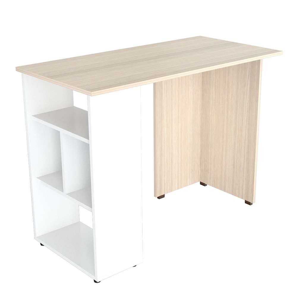 Escritorio ES9903 Arena 100x75cm sin Cajones y con Organizador de Libros - Oficina | Bylmo