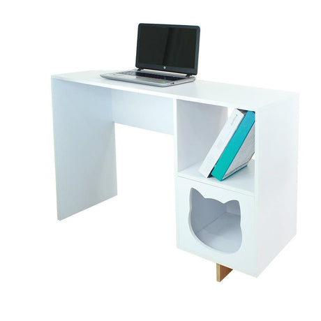 Escritorio Basic Blanco 110 cm con Espacio para Mascota - Escritorios | Bylmo