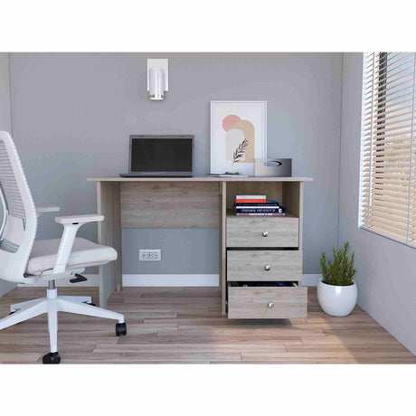 Escritorio Bianco Ceniza 120x75cm Con Tres Cajones - Escritorios | Bylmo