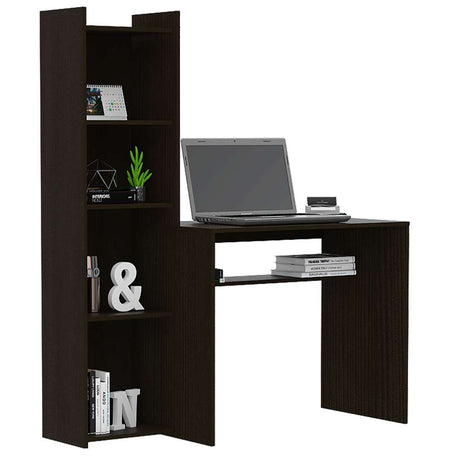 Escritorio Napoli Wengue 127 cm con Biblioteca - Escritorios y Archivadores | Bylmo