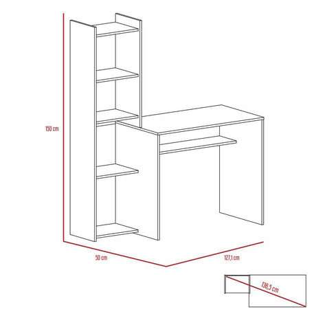 Escritorio Napoli Wengue 127 cm con Biblioteca - Escritorios y Archivadores | Bylmo