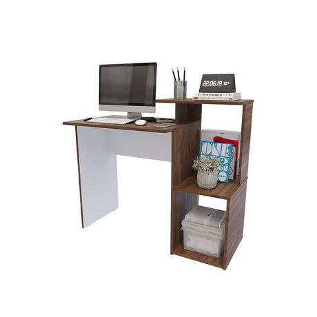 Escritorio Pietra Caramelo 101.5x86.6cm sin Cajones y con Organizador de Libros - Escritorios | Bylmo