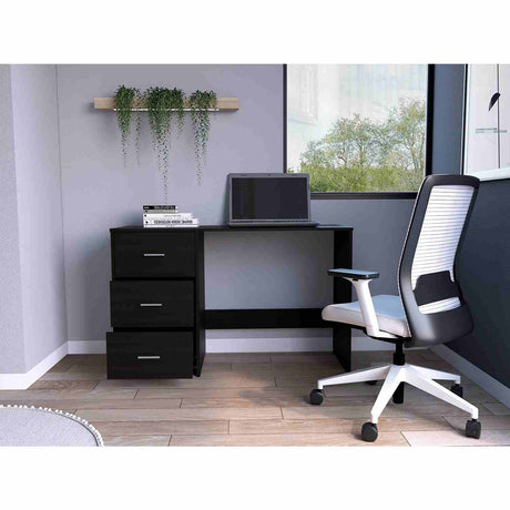 Escritorio Blick Wengue 121 cm con Tres Cajones - Escritorios | Bylmo