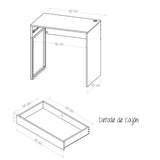 Escritorio Bruno Miel y Blanco 80x77cm Con Un Cajón - Escritorios y Archivadores | Bylmo