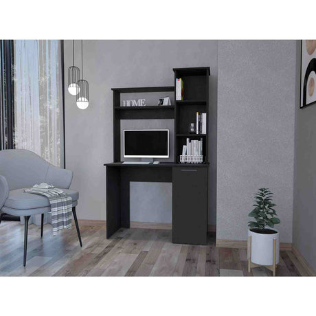 Escritorio Carson Wengue 99 cm con Biblioteca y una Puerta - Escritorios | Bylmo